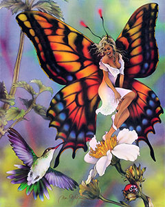 Fairy With Hummingbird